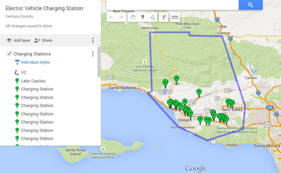 Electric Vehicle Charging Stations in Ventura County G.I.S. Portfolio